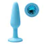 Анальная пробка с голубым кристаллом Alume Silicone Long Plug S, голубая - Фото №4