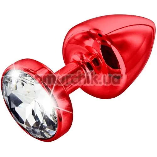 Анальна пробка з прозорим кристалом SWAROVSKI Anni Round T1, червона - Фото №1
