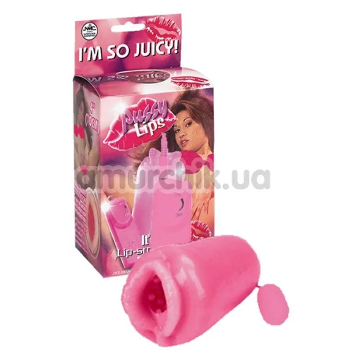 Штучна вагіна з вібрацією Pussy Lips Im So Juicy, рожева