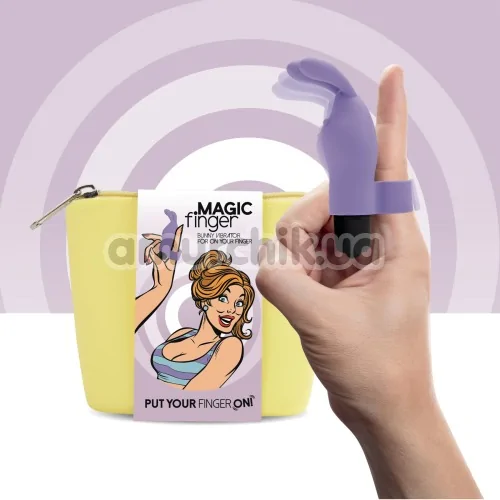 Насадка на палець з вібрацією FeelzToys Magic Finger Bunny Vibrator, фіолетова