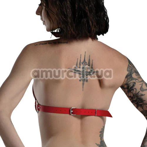Бюстгальтер Feral Feelings Hearts Bra Leather, червоний