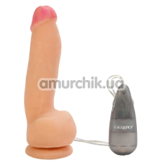 Вібратор Max Vibrating Cock And Balls, тілесний - Фото №1