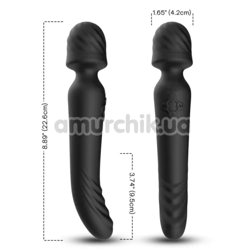 Універсальний вібромасажер з підігрівом Rabbit Massager, чорний