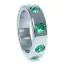 Ерекційне кільце з зеленими кристалами Boss Series Metal Ring Diamonds Large, срібне - Фото №2