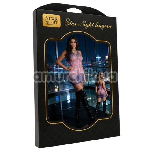 Сукня Star Night Temptation Fishnet Mini Dress, рожево-фіолетова