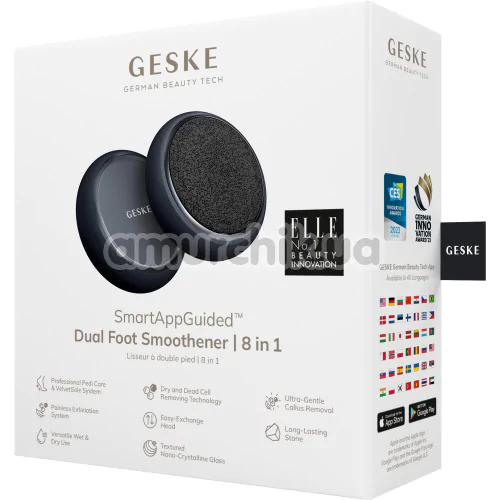 Шлифовальная пилка для стоп Geske Dual Foot Smoothener 8 in 1, черная