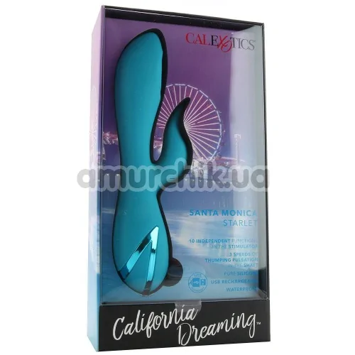 Вибратор California Dreaming Santa Monica Starlet, бирюзовый
