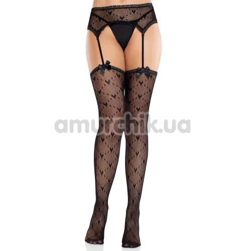Колготки Leg Avenue Heart Garterbelt Stockings, черные