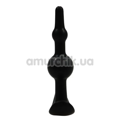 Анальна пробка Smiling Butt Plug з кульками, чорна