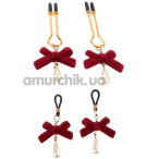 Набор зажимов для сосков Senuelo Nipple Jewelry Play Kit, бордовый - Фото №1