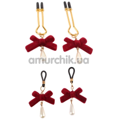 Набор зажимов для сосков Senuelo Nipple Jewelry Play Kit, бордовый - Фото №1