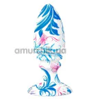 Анальная пробка Loveshop Silicone Anal Plug 12.6, бело-голубая - Фото №1