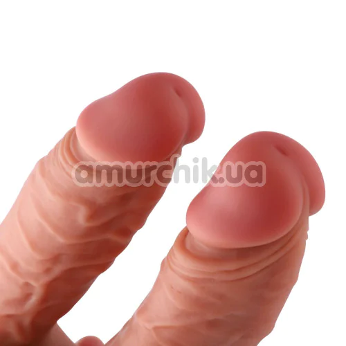 Подвійний фалоімітатор-насадка Hismith Silicone Double Penetrator Dildo 7.4, тілесний