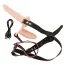 Подвійний страпон з вібрацією Vibrating Double Strap-On, тілесний - Фото №3