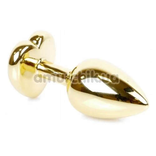 Анальна пробка із червоним кристалом Exclusivity Jewellery Gold Heart Plug, золота