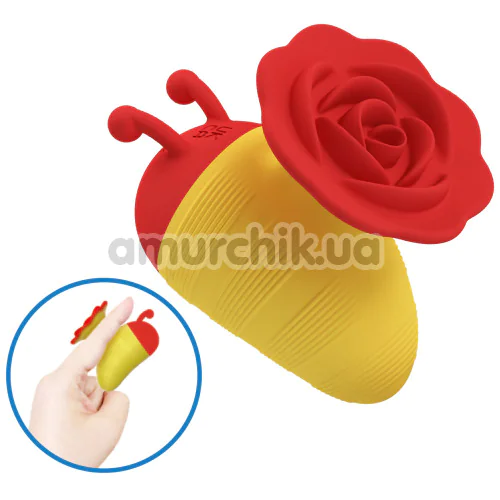 Вибратор на палец Pretty Love Bumble Bee, желто-красный