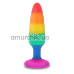 Анальная пробка ToyJoy Pride Twink Plug Medium, радужная - Фото №1