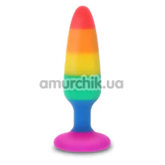 Анальная пробка ToyJoy Pride Twink Plug Medium, радужная - Фото №1