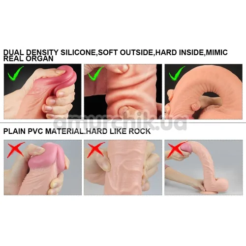 Фаллоимитатор Dual-Layered Silicone Nature Cock LVTOY454, телесный