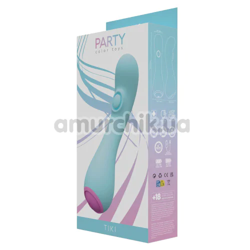 Вібратор для точки G з пульсацією Party Color Toys Tiki, бірюзовий