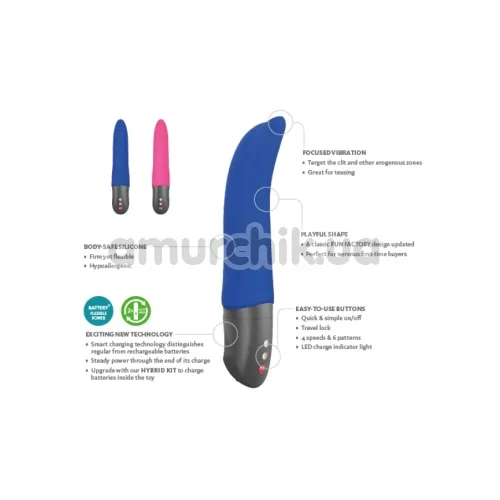 Вібратор для точки G Fun Factory Diva Dolphin, синій