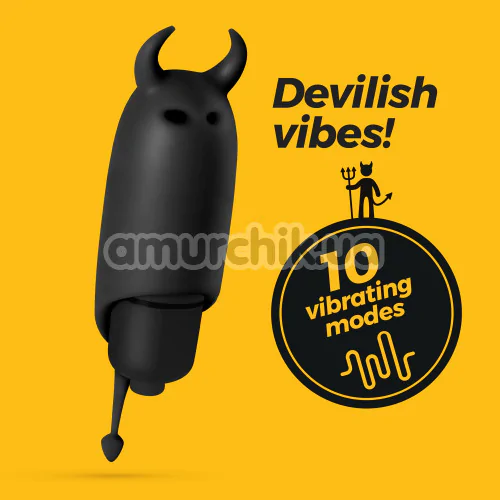 Кліторальний вібратор Crushious O-Pet Pocket Vibe Devil, чорний