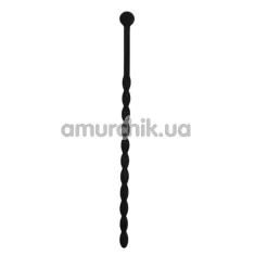 Уретральна вставка Geribbelde Siliconen Dilator, чорна - Фото №1