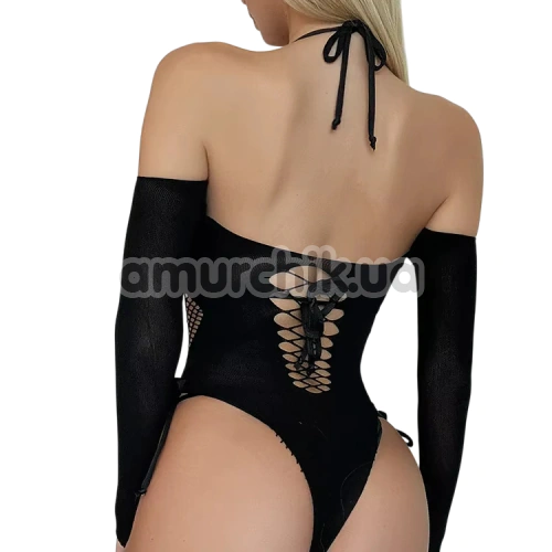 Боді Star Night Rhinestone Cut Out Bodysuit, чорне
