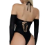 Боді Star Night Rhinestone Cut Out Bodysuit, чорне - Фото №6