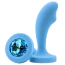 Анальна пробка з блакитним кристалом Alume Silicone Wave Plug М, блакитна
