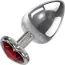 Анальная пробка с красным кристаллом Adam & Eve Red Heart Gem Anal Plug Small, серебряная - Фото №2