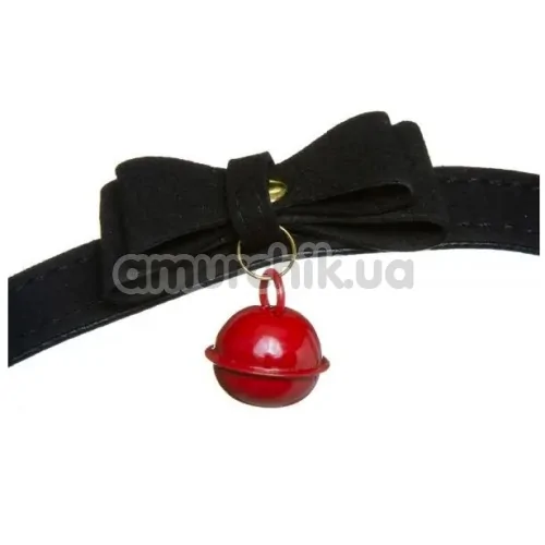 Нашийник Loveshop Bow and Bell, чорний