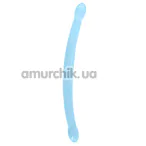 Двухконечный фаллоимитатор Realrock Crystal Clear Double Dildo 17, голубой - Фото №1