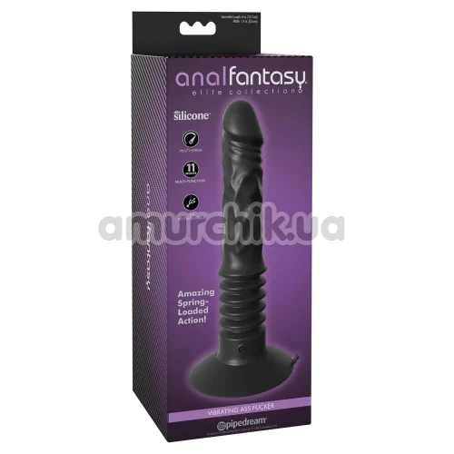 Анальный вибратор с толчками Anal Fantasy Elite Collection Vibrating Ass Fucker, черный