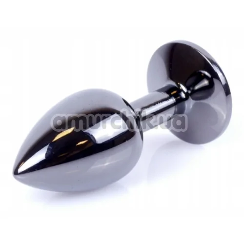 Анальна пробка із рожевим кристалом Exclusivity Jewellery Dark Silver Plug, срібна