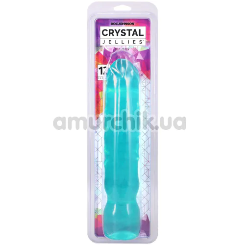 Фаллоимитатор Doc Johnson Crystal Jellies Big Boy 12, бирюзовый