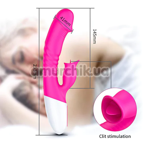 Вібратор з підігрівом FoxShow Silicone 7 Function Vibrator, рожевий