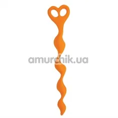 Анальная цепочка Bum Buddies Anal Beads Silicone Swirl, оранжевая - Фото №1