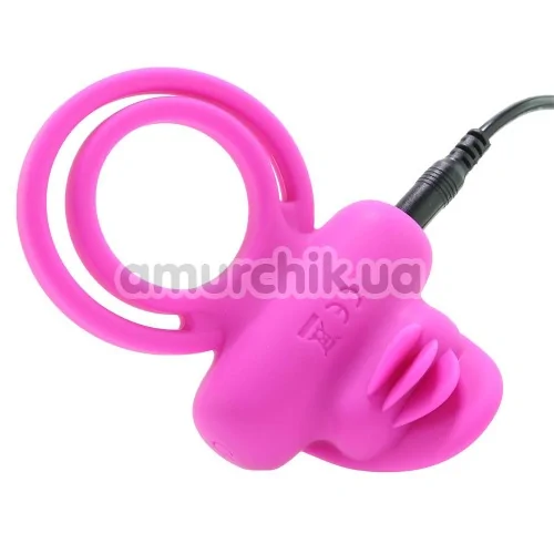Віброкільце Dual Clit Flicker, рожеве
