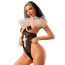 Костюм монашки JSY Sexy Lingerie 8205, черно-белый: боди + головной убор + воротник + наклейки на соски - Фото №2