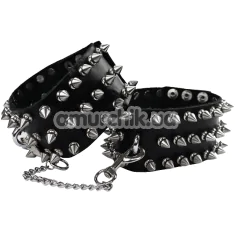 Фіксатори для ніг Art of Sex Rose Spiked Leather Legs Cuffs, чорні - Фото №1