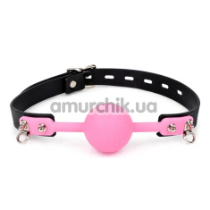Кляп с кольцами DS Fetish Silicone Ball Gag, розовый - Фото №1