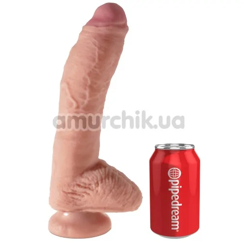 Фаллоимитатор King Cock Plus Dual Density With Balls, 25.4 см телесный