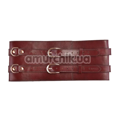 Бондажний пояс Liebe Seele Wine Red Leather Bondage Waist Belt M, бордовий