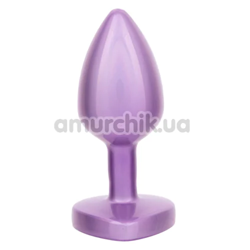 Анальна пробка з фіолетовим кристалом Jewel Small Amethyst Heart Plug, фіолетова