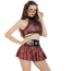 Костюм студентки JSY Sexy Lingerie 5717, черно-красный: топ + юбка + трусики + пояс + очки + бантики для волос - Фото №2