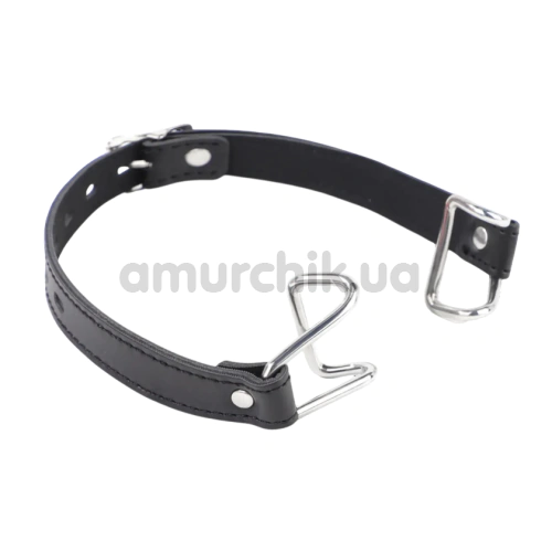 Кляп-кольцо DS Fetish Hooks Faux Leather, черный