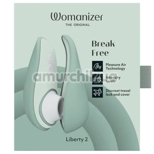Симулятор орального секса для женщин Womanizer Liberty 2, бирюзовый