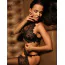 Комплект Star Night High-Neck Floral Eyelash Lace Set, чорний: топ + трусики - Фото №7