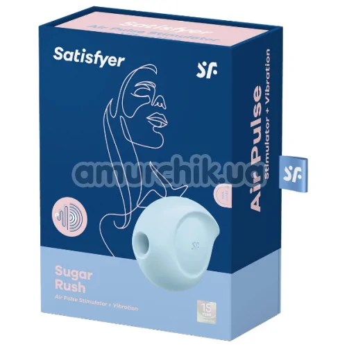 Симулятор орального секса для женщин с вибрацией Satisfyer Sugar Rush, голубой